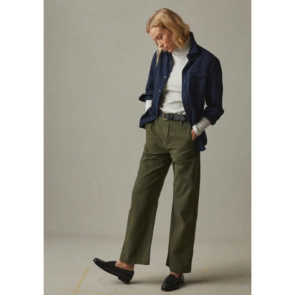 American Giant Wide Leg Pant in Moss Green Size 8